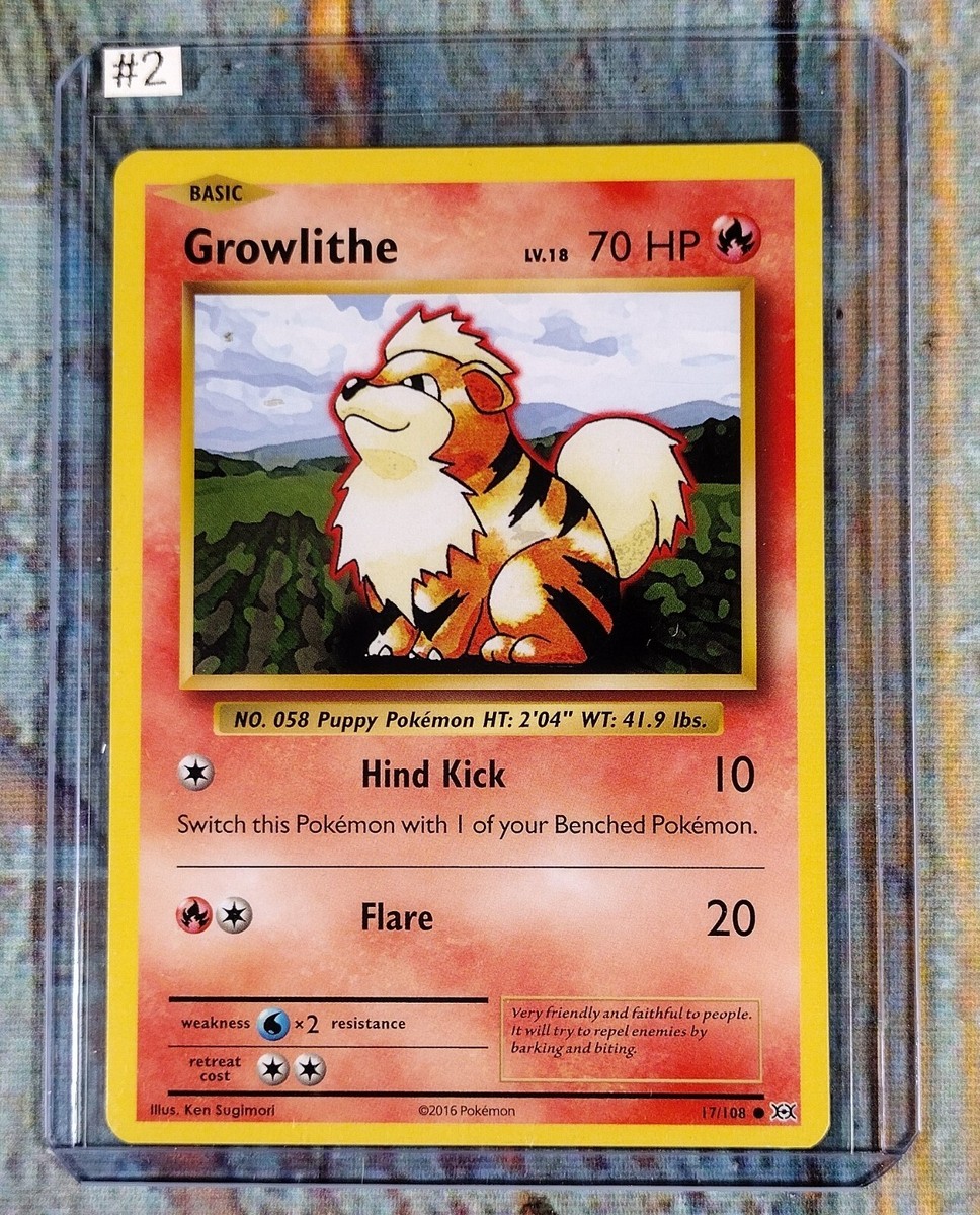 GROWLITHE 17/108 Common / XY Evolutions 2016 / Basic Pokémon NM