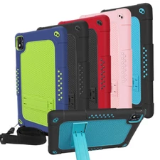 For TCL TAB 10 5G 9183W / TCL TAB 10s 9081X Tab Rubber Case With Strap Kickstand