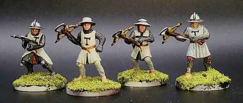 Painted Teutonic Сrossbowmen for SAGA and other Wargames collection miniature
