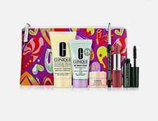 CLINIQUE 7pc Gift Set Moisturizing Lotion Eye Cream Mascara Quickliner Lip