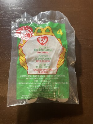 Ty Teenie Beanies: McDonald's DOTTY the DALMATION. New in Pkg #4. Retired 2000.
