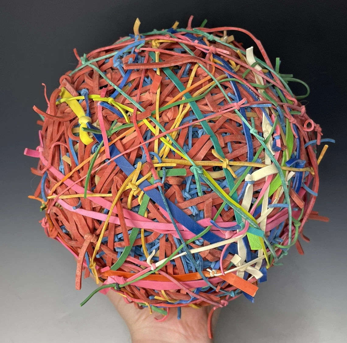 It's a record at a stretch giant rubber band ball masterpiece is sold  off