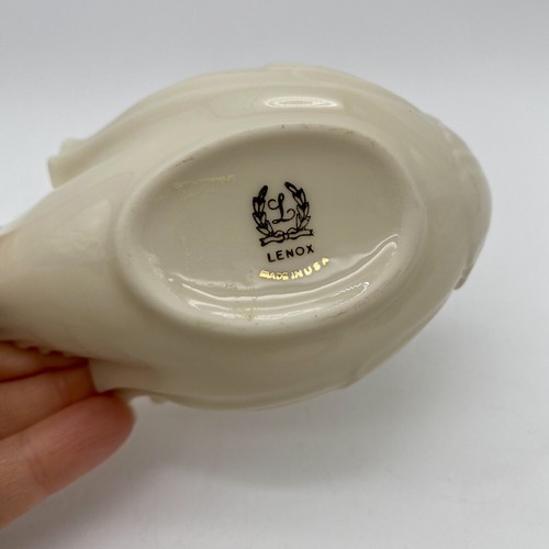 Vintage Lenox Swan Trinket Jewelry Candy Dish Ring Figurine Ashtray 5" USA - Picture 7 of 10