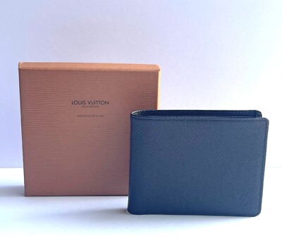 LOUIS VUITTON TAIGA Black Leather Bifold Wallet M30482 PTE