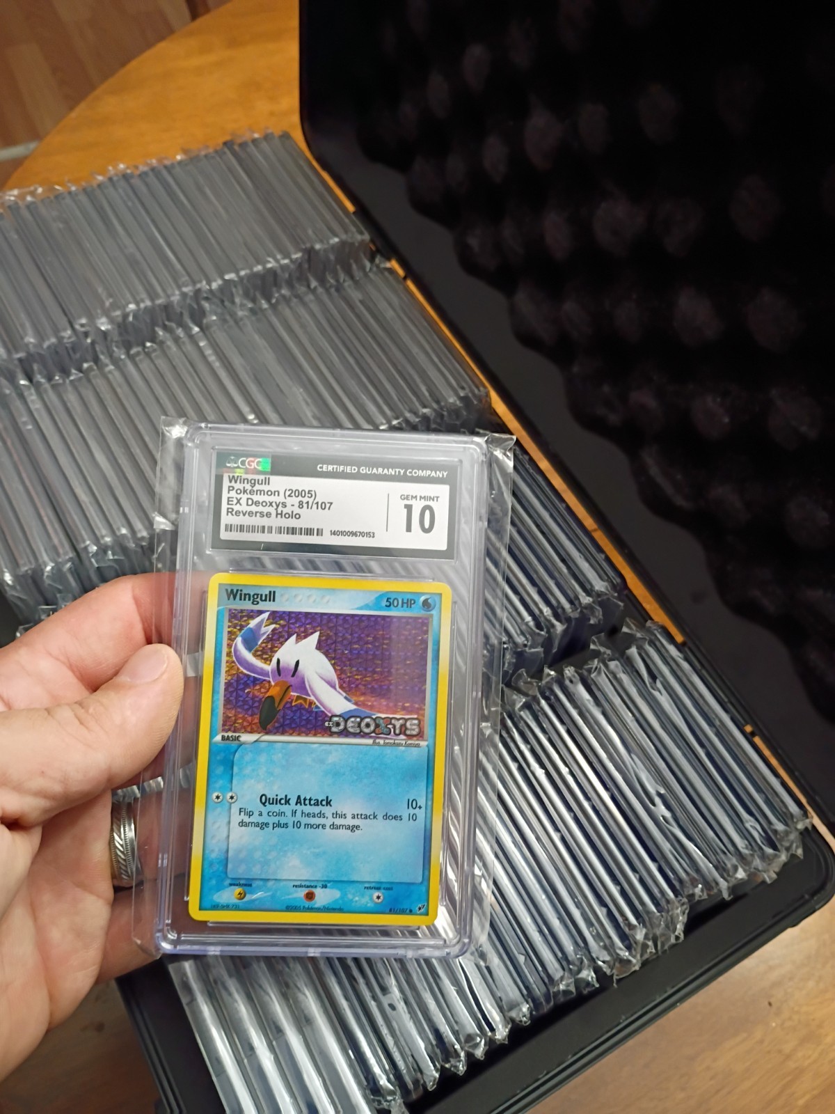 2005 POKEMON EX DEOXYS # 81/107 WINGULL-REVERSE FOIL CGC 10 Mint (Population 9)