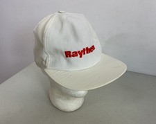 Vintage Raytheon Hat Cap Trucker Snapback Adjustable White One Size Fits All