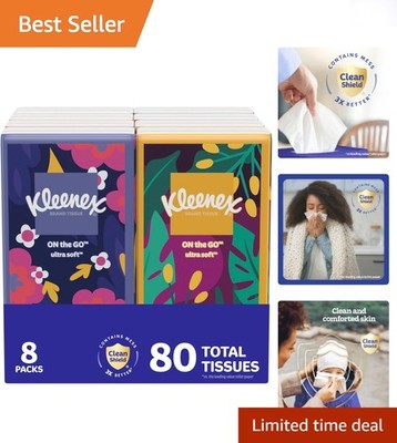 Compact On-The-Go Facial Tissues - 80 Ultra-Soft Packs for Any Occasion
