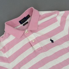 Polo Ralph Lauren Womens Small Pink White Striped Polo Dress Pony Logo