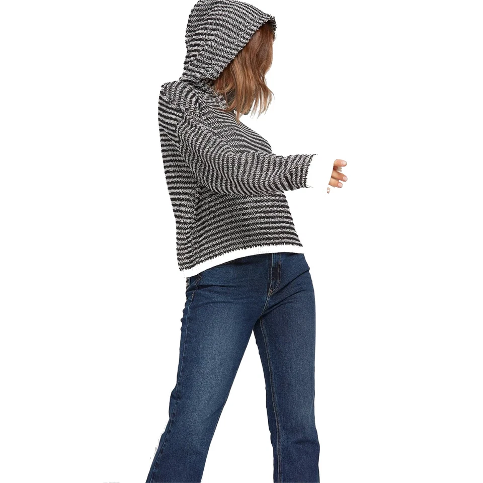 Volcom Broken Letters Hooded Sweater Black White Large Hoodie Sweatshirt - Image 3 of 4