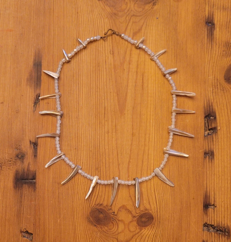 Collar Madre Perla Abulón Graduado Picos 22 pulgadas Nácar Cuentas De Colección Foto 3 de 4