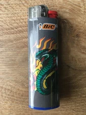 1 PC BIC Standard Regular Sized Lighter Premium Vinyl Wrapped Cobra