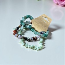 Boho Elegant Green Multicolor Stone Bracelet Set