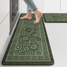 KIMODE Anti Fatigue Kitchen Mats for Floor 2 Piece Cushioned Boho Kitchen Rug...