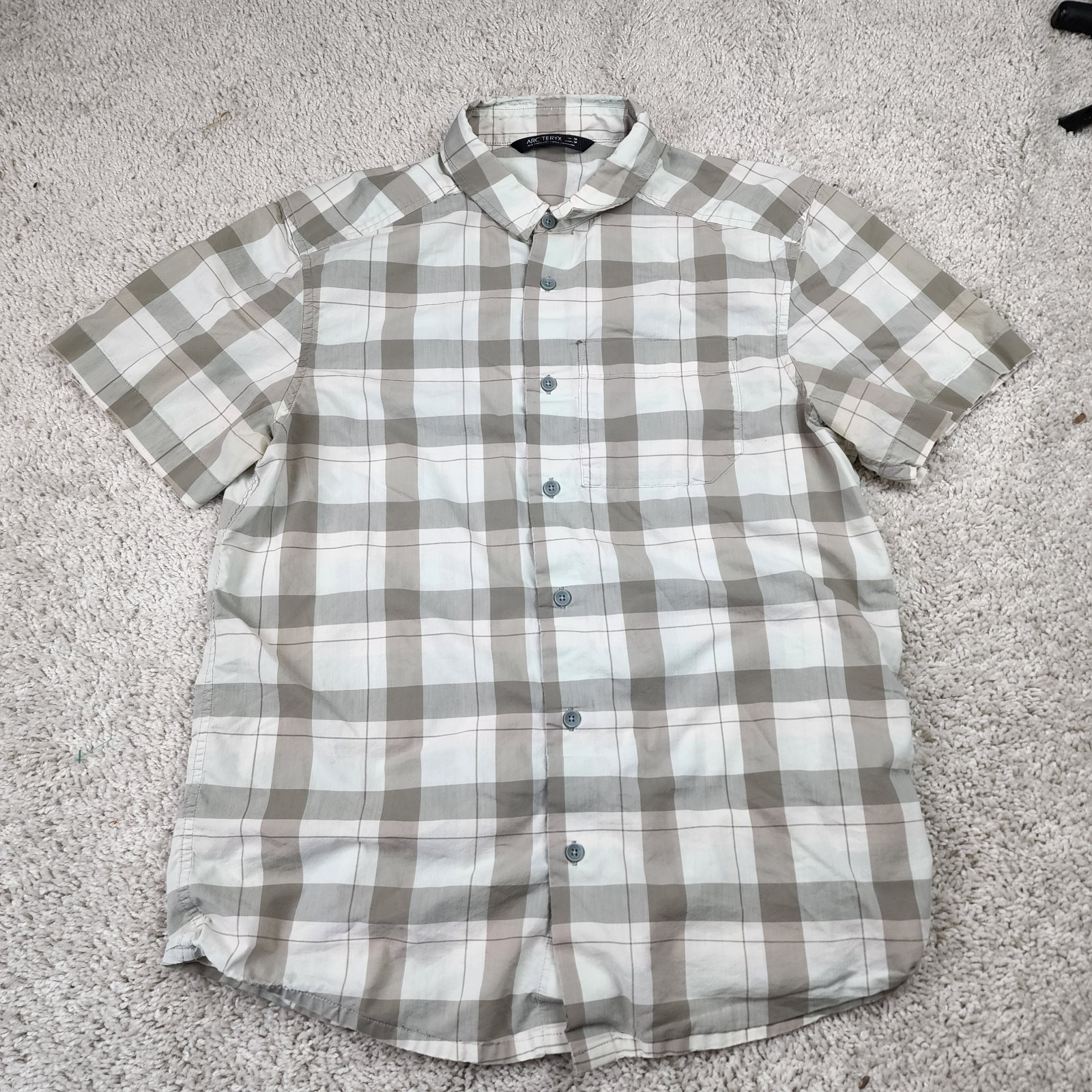 ARC'TERYX Camicia uomo Arcteryx Brohm manica corta con bottoni a quadri traspirante comfort relax M!