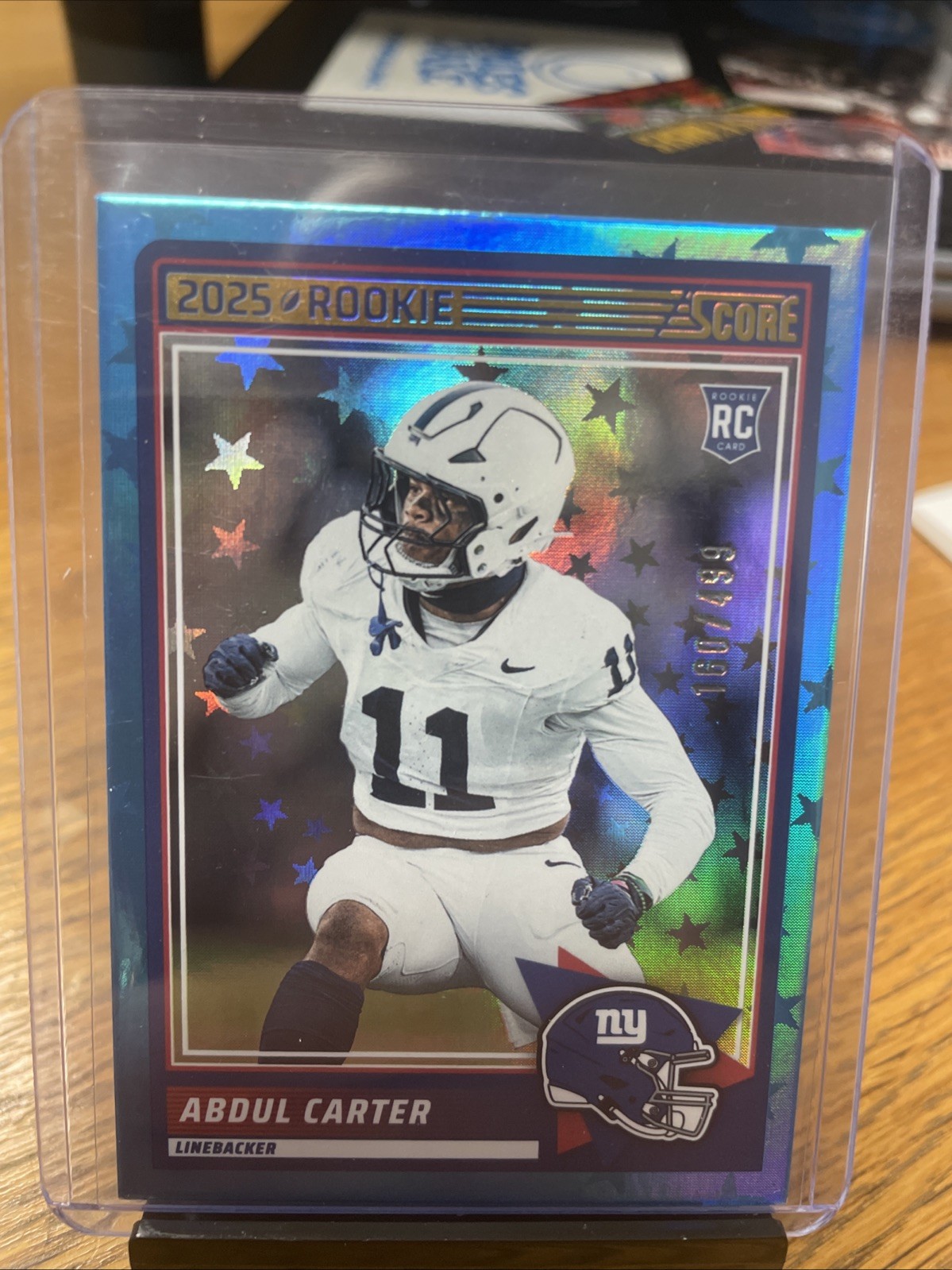 2025 Score Abdul Carter Blue Stars /499 RC #16 Giants