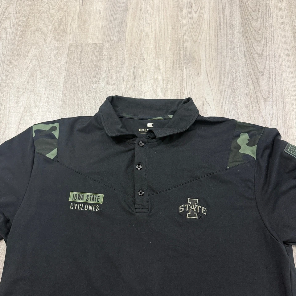 Colosseum Iowa State Cyclones Polo Shirt Mens XL Salute To Service Military Army - Image 2 of 4