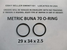 29mm ID x 34mm OD x 2.5mm thick O-ring. Buna-70. Quan 2.