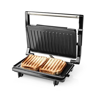 Elektro Grill Elektrogrill Tischgrill Sandwich Maker Toaster 750W Grillplatten