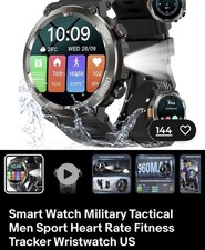 Smartwatch wojskowy taktyczny męski sportowy tętno fitness tracker zegarek na rękę US
