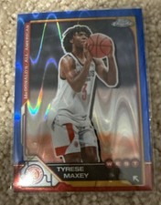Tyrese Maxey 2025 Topps Chrome McDonalds Blue Lava /75 Refractor #80