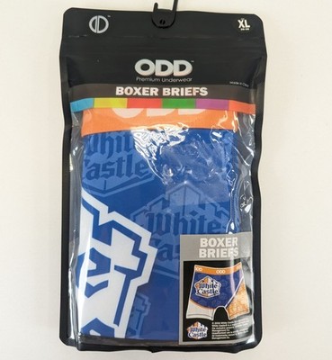 Odd Sox White Castle Boxer Briefs Mens XL Premium Cotton Blend Underwear