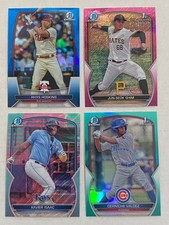 (15) 2023 Bowman Chrome Blue/Purple/Aqua/Shimmer/Fuchsia/Base Refractor Lot MINT