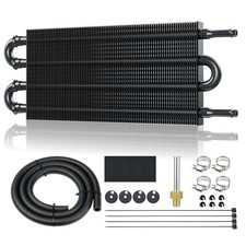 Universal 5/16" Transmission Oil Cooler Kit, Aluminium alloy Tube 4 Pass Black