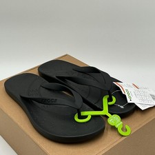 Crocs 210089-001 Sandals Unisex US 4 Black Toe Post Slip On Flip Flop Eby3690