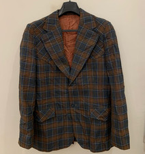 1970s Vintage wool blend classic rockabilly disco brownish jacket blazer 40L 40R