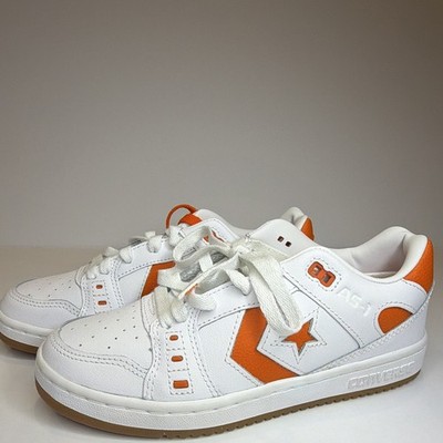 Converse AS-1 Pro Ox Men's Low Top Lace-Up Leather Sneakers White/Orange A08130C