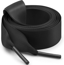 Flat Satin Ribbon Shoelaces: 2Cm Wide Silk Shoe Laces for Women -2 Pair