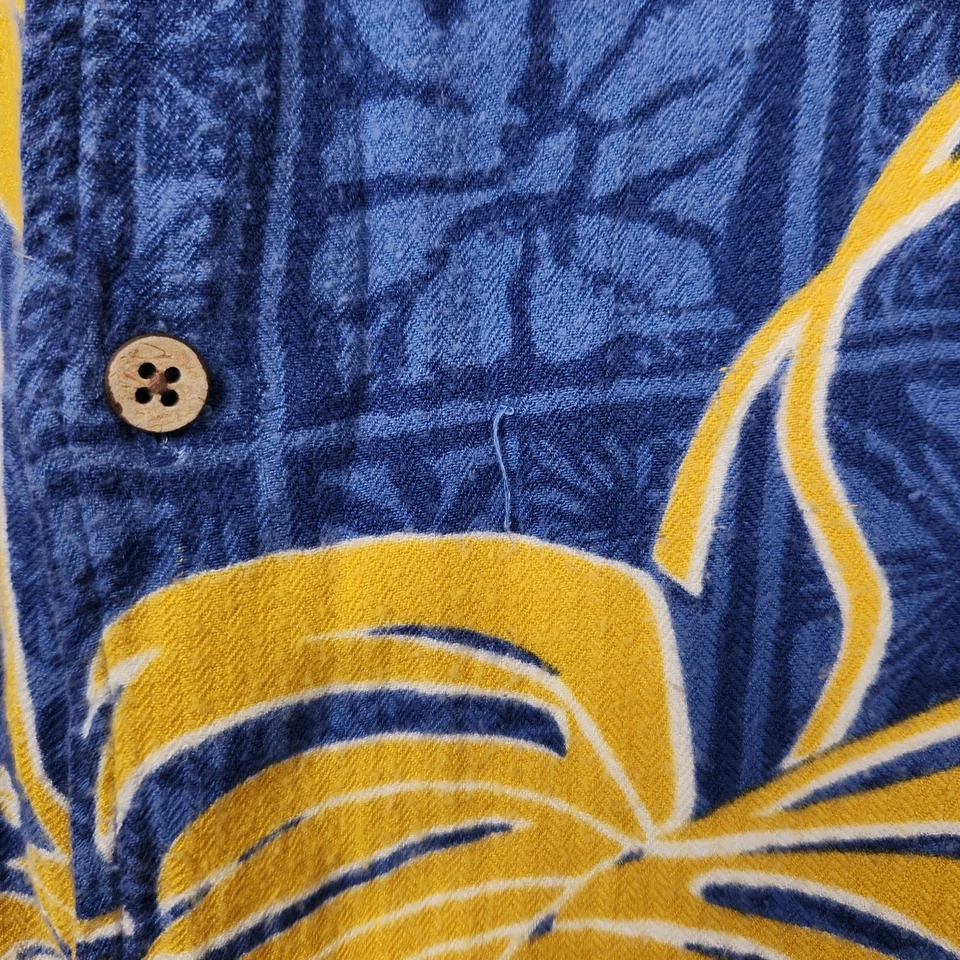 Vintage Billabong Shirt Mens Large Blue Yellow Floral Hawaiian Aloha Resort Y2K - Image 2 of 4