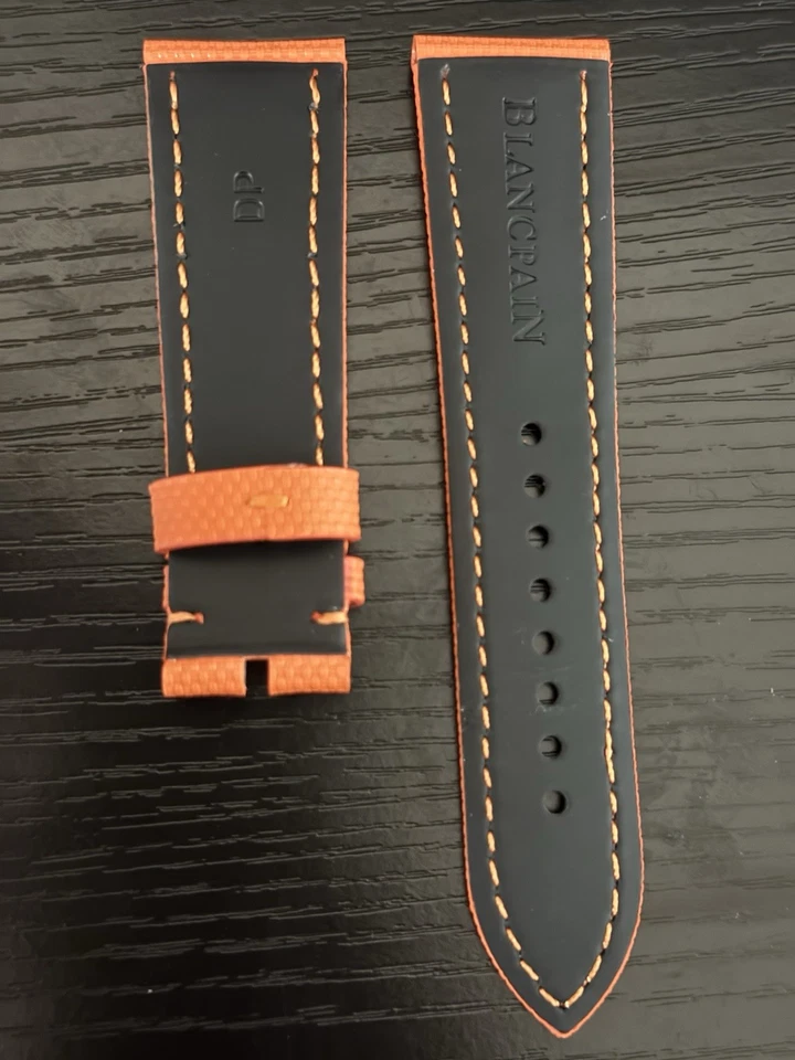 Nueva correa de reloj Blancpain Fifty Fathoms 23 mm x 20 mm tela de vela negra con puntada gris Foto 2 de 4