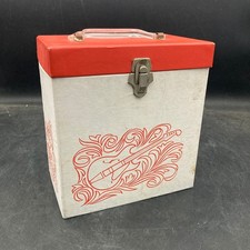 Vintage Platter Pak 702 Dance Red/White 45 RPM Stackable Record Case Good Condit