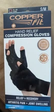 Copper Fit Hand Relief Compression Gloves, S/M new