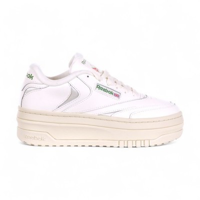 Reebok Women's Club C Extra Chalk/Glen Green Platform Sneakers 100010060