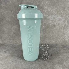 Velomix Shaker Bottles Blue Gray With Shaker Ball 22 Oz With Snap Lid