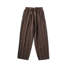 Kapital Cotton Linen Siamese Stripe Easy Pants
