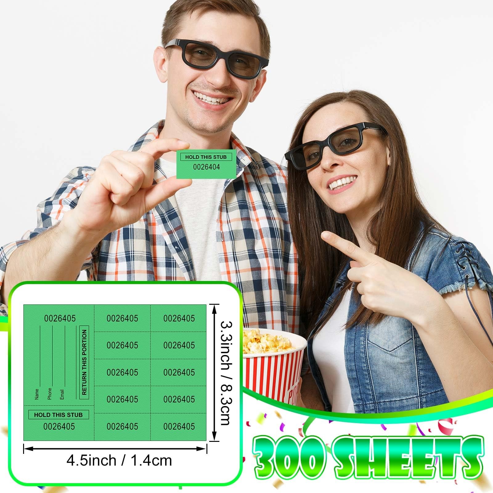 Green Raffle Sign 300 Sheets Raffle Tickets Sheets Hold This Stub Chinese Auction Basket ...