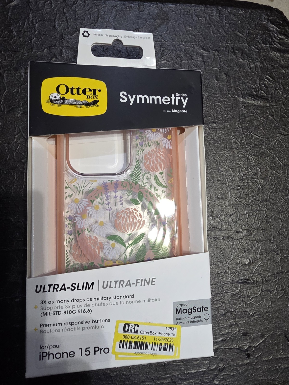 OtterBox Symmetry Apple iPhone 15 Pro Peachy Bloom Floral MagSafe – New