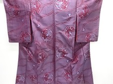 7748470: JAPANESE KIMONO / ANTIQUE OMESHI KIMONO / TAISHO ROMAN STYLE / WOVEN MI