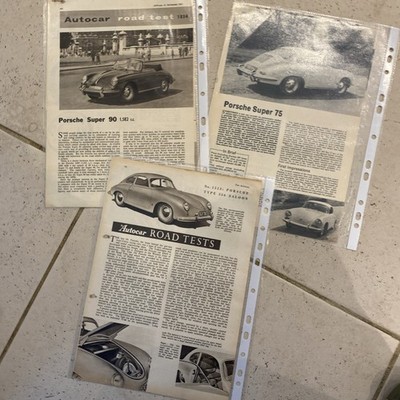 Porsche 356 Super 75 90 3x Straßentest Motor Autocar 1953/62