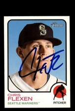 Signed Baseball Card Auto Chris Flexen 2022 Topps Heritage #94 Seattle Mariners