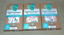 LOT OF THREE PAMPERS PURE REUSABLE HYBRID DIAPER COVERS - 8-35 LBS. - 0-30 MOS