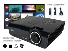 Eco Mode DLP Projector for Meetings  Presentations 4500 Lumens w/Accessories   