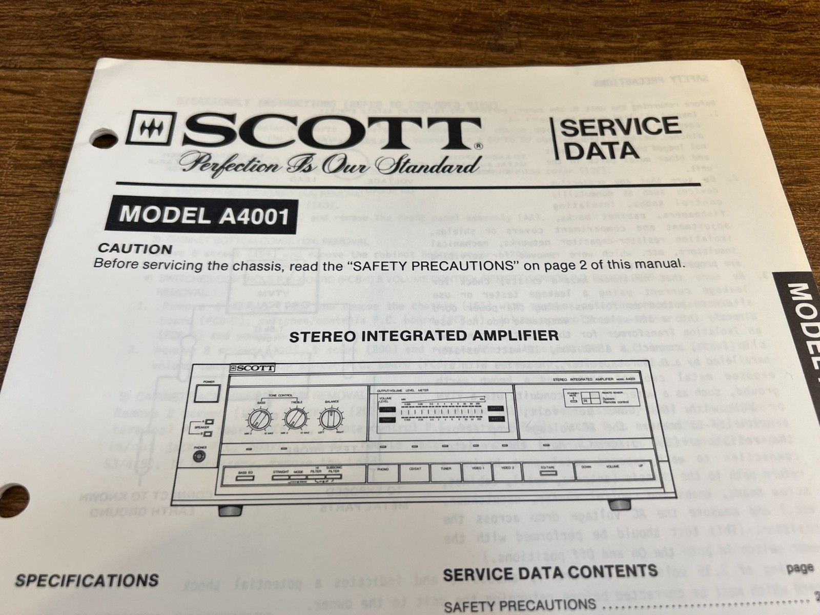 Original Scott A4001 Integrated Amplifier Service Manual/Schematic