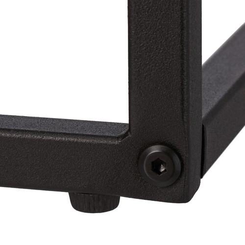 Mesita auxiliar metal mesa lateral vidrio negro mesita de noche mesa de café - Imagen 7 de 8