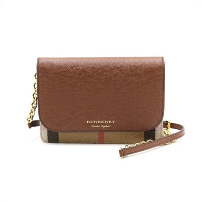 Burberry Brown Leather Check New Hampshire Mini Crossbody Burberry Brown Leather Check New Hampshire Mini Crossbody