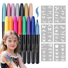 Face Painting Markers for Halloween Costume Makeup Art Pens Set 15 Colors