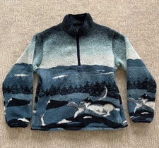 Greyson Clothiers Rocky Mountain Wolf Sherpa Half Zip Maltese Pullover Mens L